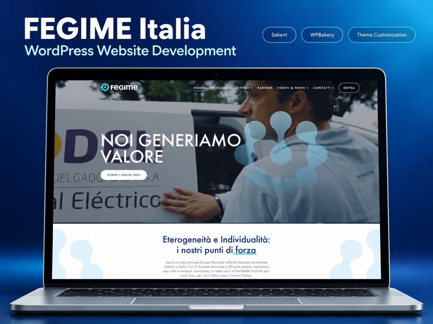 FEGIME Italia website shown on a laptop
