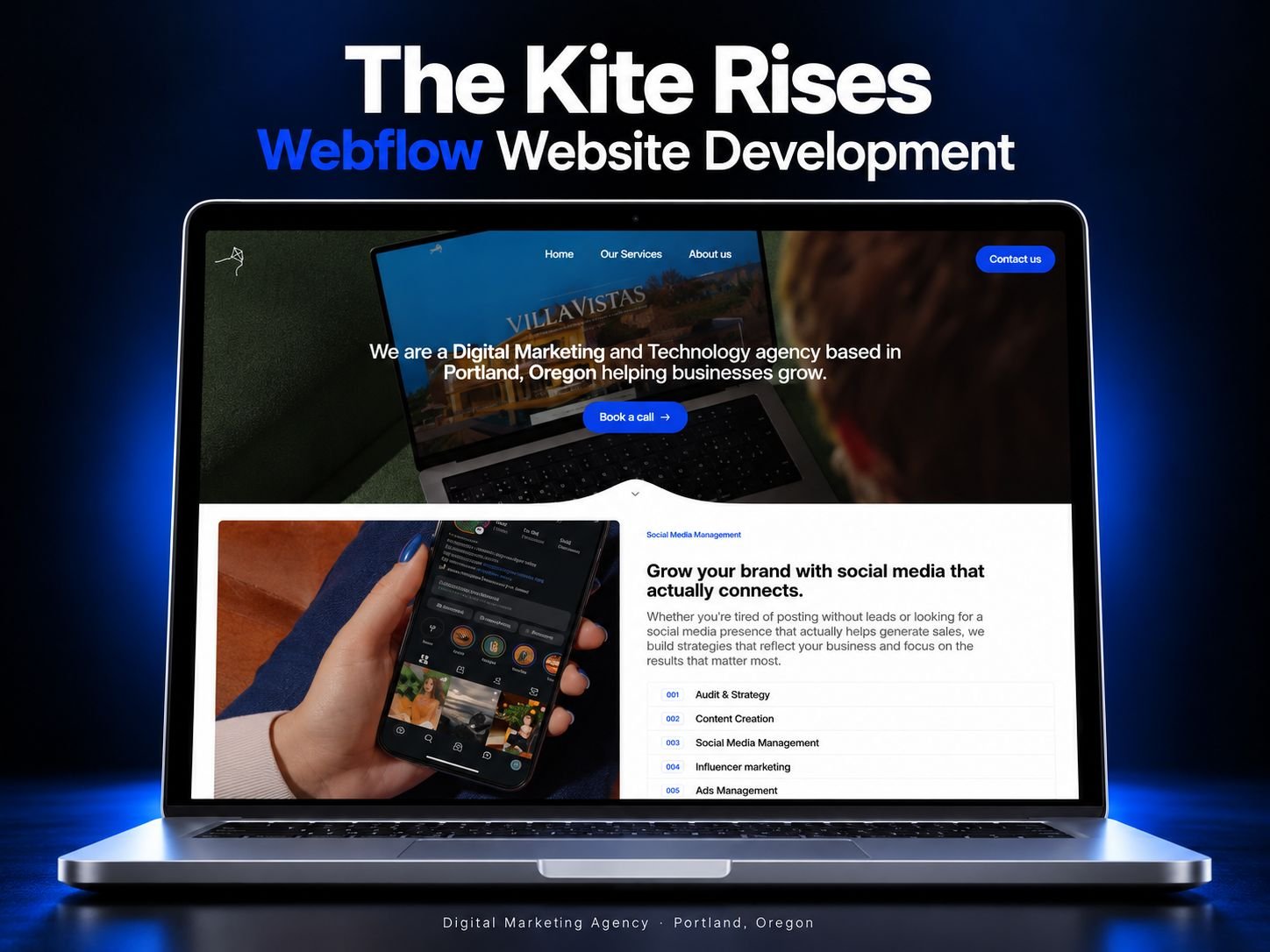 The Kite Rises website shown on a laptop